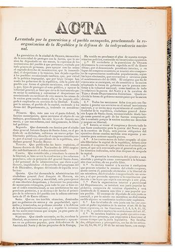 (MEXICO.) Documents on the reconstitution of the state of Oaxaca and the rise of Benito Juárez to power.